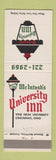 Matchbook Cover - McIntosh's University Inn Cincinnati OH