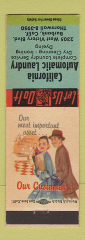 Matchbook Cover - California Automatic Laundry Burbank CA