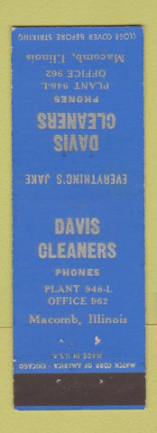 Matchbook Cover - Davis Cleaners Macomb IL