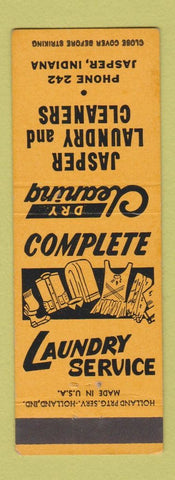 Matchbook Cover - Jasper Laundry Cleaners IN low phone #