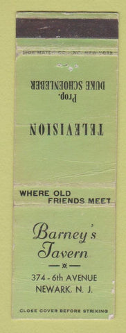 Matchbook Cover - Barney's Tavern Newark NJ WEAR