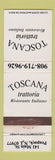 Matchbook Cover - Toscana Trattoria Italian Peapack NJ WEAR