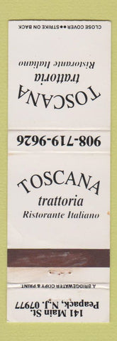 Matchbook Cover - Toscana Trattoria Italian Peapack NJ WEAR