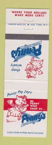 Matchbook Cover - Penny's Super Markets Pig Clvoer Leaf Milk
