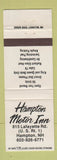 Matchbook Cover - Hampton Motor Inn Hampton NH