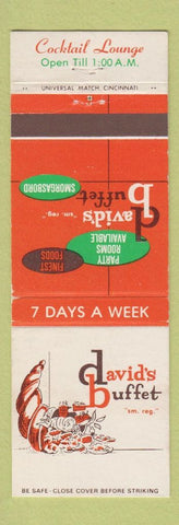 Matchbook Cover - David's Buffet Evendale OH