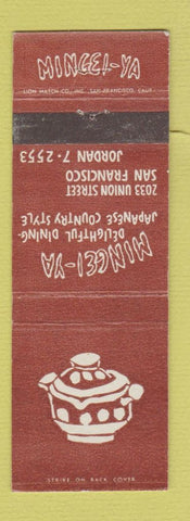 Matchbook Cover - Mingei Ya Japanese Restaurant San Francisco CA