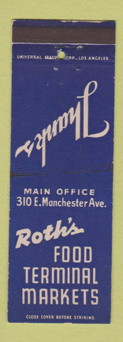 Matchbook Cover - Roth's Grocery Los Angeles CA