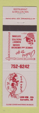 Matchbook Cover - Chinese Restaurant Dragon Den Corvallis OR