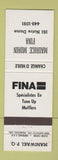 Matchbook Cover - Fina Mufflers Maurice Morin oil gas? Maniwaki QC