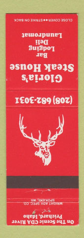Matchbook Cover - Gloria's Steak House Prichard ID