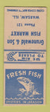 Matchbook Cover - Grunewald & Son Fish Market Warsaw IL low phone # BOBTAIL