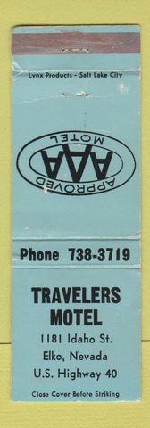 Matchbook Cover - Travelers Motel Elko NV WEAR