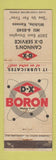 Matchbook Cover - DX oil gas Boron Cannon's Wichita KS WEAR