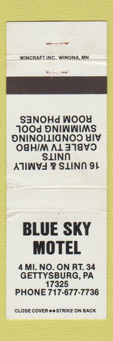 Matchbook Cover - Blue Sky Motel Gettysburg PA WEAR