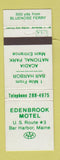 Matchbook Cover - Edenbrook Motel Bar Harbor ME