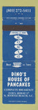 Matchbook Cover - Dino's House of Pancakes North Myrtle Beach SC WEAR