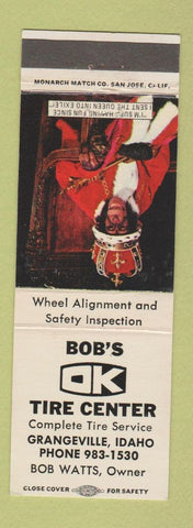 Matchbook Cover - Bob's Tire Center Grangeville ID
