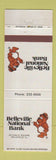 Matchbook Cover - Belleveille National Bank IL Bear