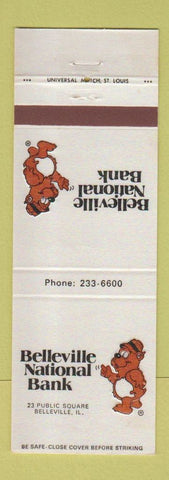 Matchbook Cover - Belleveille National Bank IL Bear