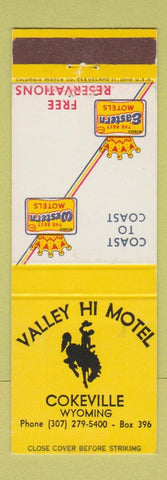 Matchbook Cover - Valley Hi Motel Cokeville WY Best Western