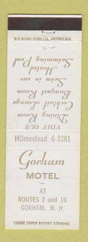 Matchbook Cover - Gorham Motel NH DD Bean