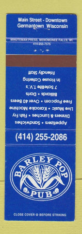 Matchbook Cover - Barley Pop Pup Germantown WI