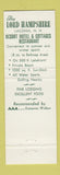 Matchbook Cover - Lord Hampshire Laconia NH