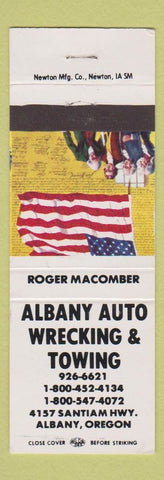 Matchbook Cover - Albany Auto Wrecking Towing Albany OR