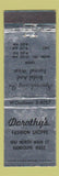 Matchbook Cover - Dorothy's Women's Clothes Randolph MA