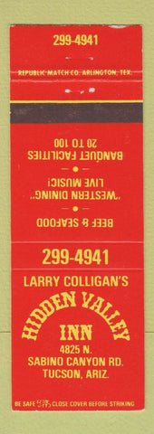 Matchbook Cover - Hidden Valley Inn Tucson AZ