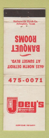 Matchbook Cover - Joey's Supper Club Toledo? OH