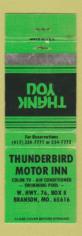 Matchbook Cover - Thunderbird Motor Inn Branson MO WEAR
