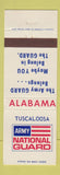 Matchbook Cover - Army National Guard Tuscaloosa AL Alabama