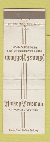 Matchbook Cover - Maus & Hoffman Men's Clothes Hickey Freeman Petoskey MI WEAR