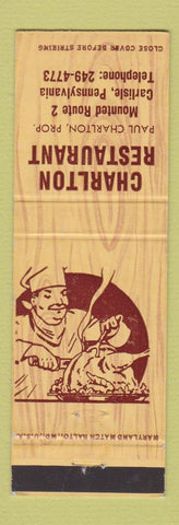 Matchbook Cover - Charlton Restaurant Carlisle PA