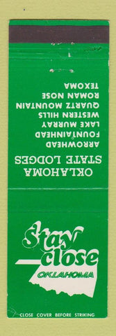 Matchbook Cover - Oklahoma State Lodges Arrowhead Lake Murray Texoma OK
