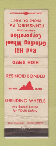 Matchbook Cover - Red Hill Grinding Wheel Corp Pennsburg PA WEAR