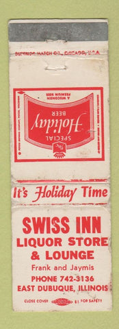 Matchbook Cover - Holiday Beer Swiss Inn East Dubuque IL WORN