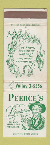 Matchbook Cover - Peerce's Plantation Phoenix MD WEAR