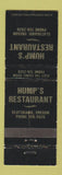 Matchbook Cover - Hump's Rstaurant Clatskanie OR