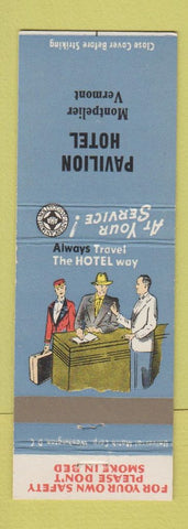Matchbook Cover - Pavilion Hotel Montpelier VT