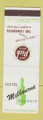 Matchbook Cover - Hotel Melbourne St Louis MO Albert Pick