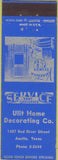 Matchbook Cover - Ulit Home Decorating Austin TX Venetian Blinds blue