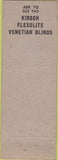 Matchbook Cover - Ulit Home Decorating Austin TX Venetian Blinds blue