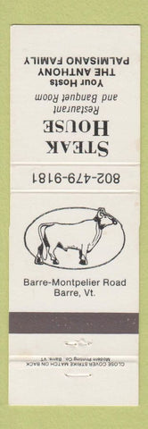 Matchbook Cover - Steak House Barre VT