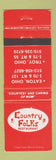 Matchbook Cover - Country Folks Restaurant Eaton Troy OH