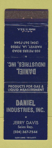 Matchbook Cover - Daniel Industries Harvey LA