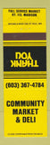 Matchbook Cover - Community Market Deli Madison NH?