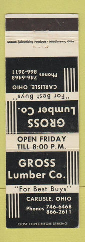 Matchbook Cover - Gross Lumber Carlisle OH